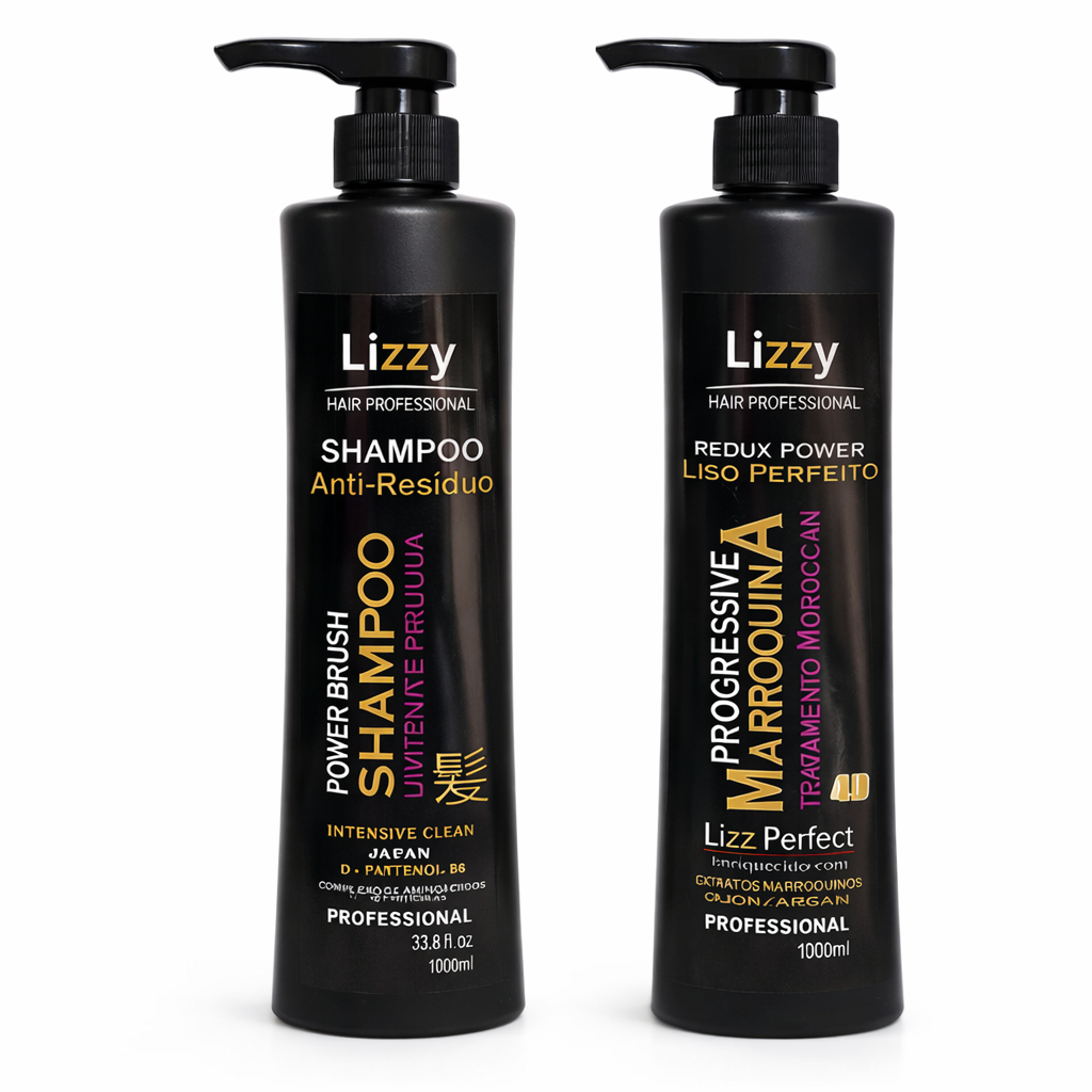 Escova Progressiva Marroquina Redux Power Lizzy Profissional Kit 2x1000ml