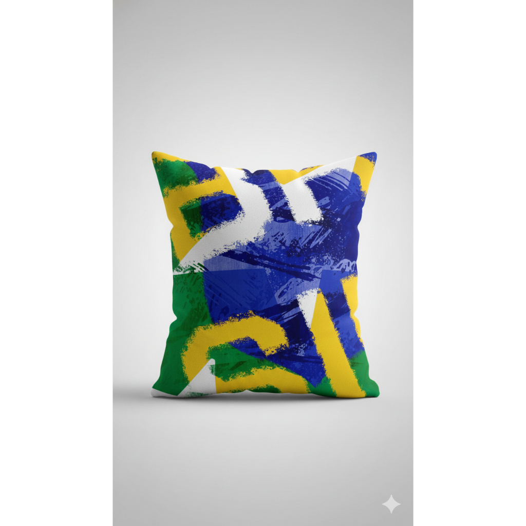 Kit 4 capas Almofadas Decorativas Canarinho Pistola Copa 2026 Zíper