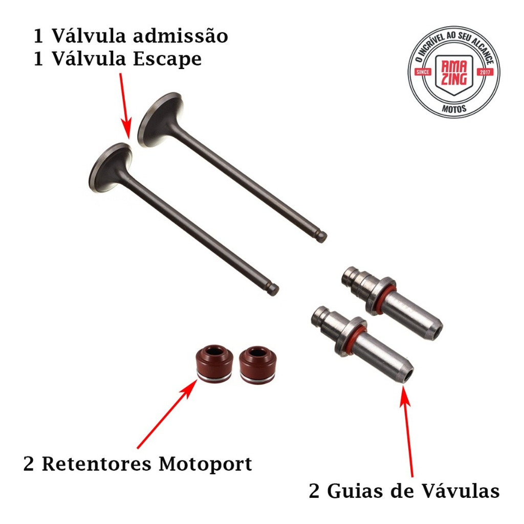 Kit Valvula Admissao Escape Cg 125 Titan Fan 2002 A 2008 Ww3 — imagem 2 de 2
