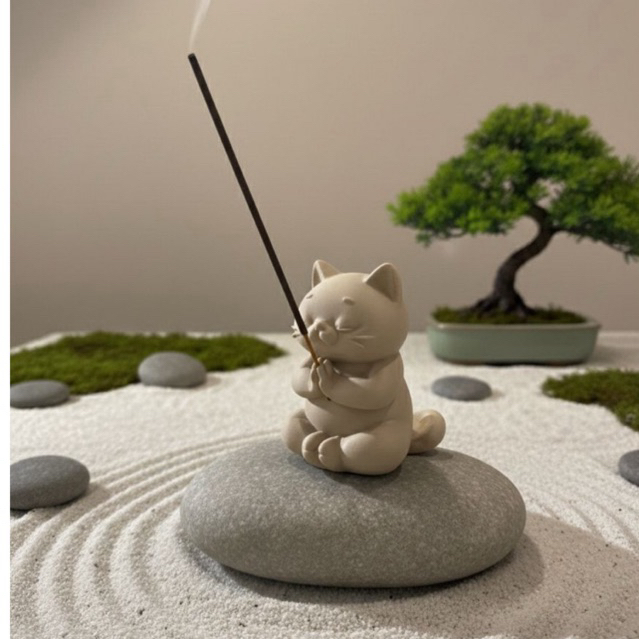 Imagem Gatinho Zen Porta-incenso