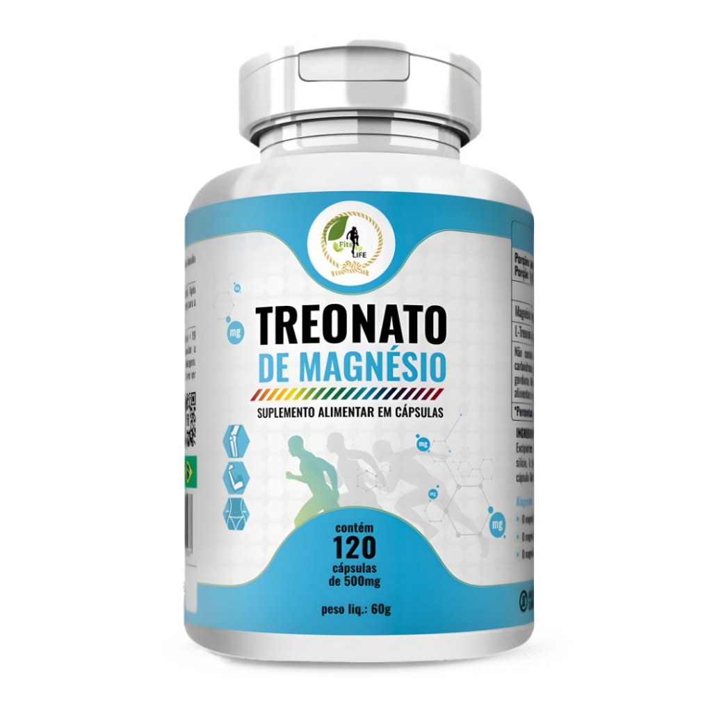 Magnésio L Treonato 120 Capsulas 500mg Saúde Muscular e Cerebral - Fits Life em Oferta na Shopee