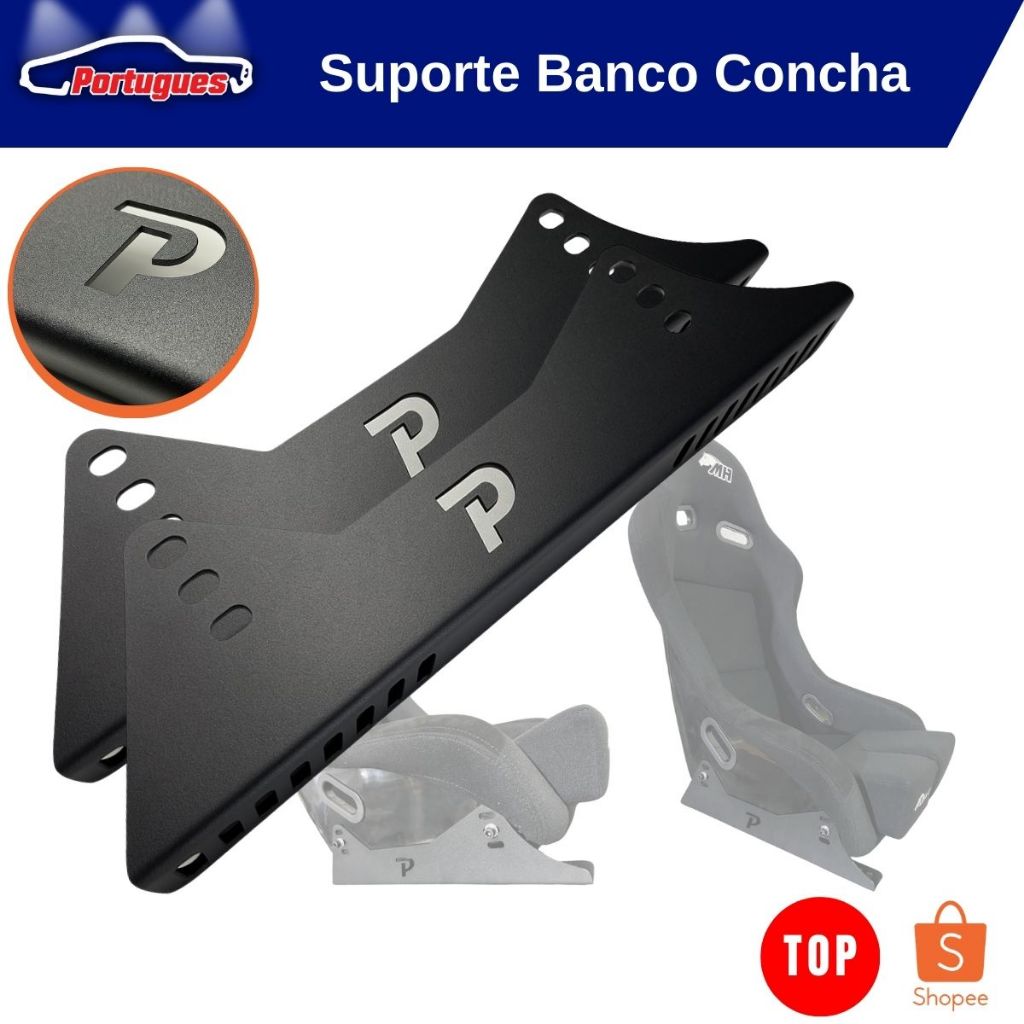 Suporte Banco Concha Metal Horse Sparco Sanmarino Universal Reforçado com Pintura Eletrostática