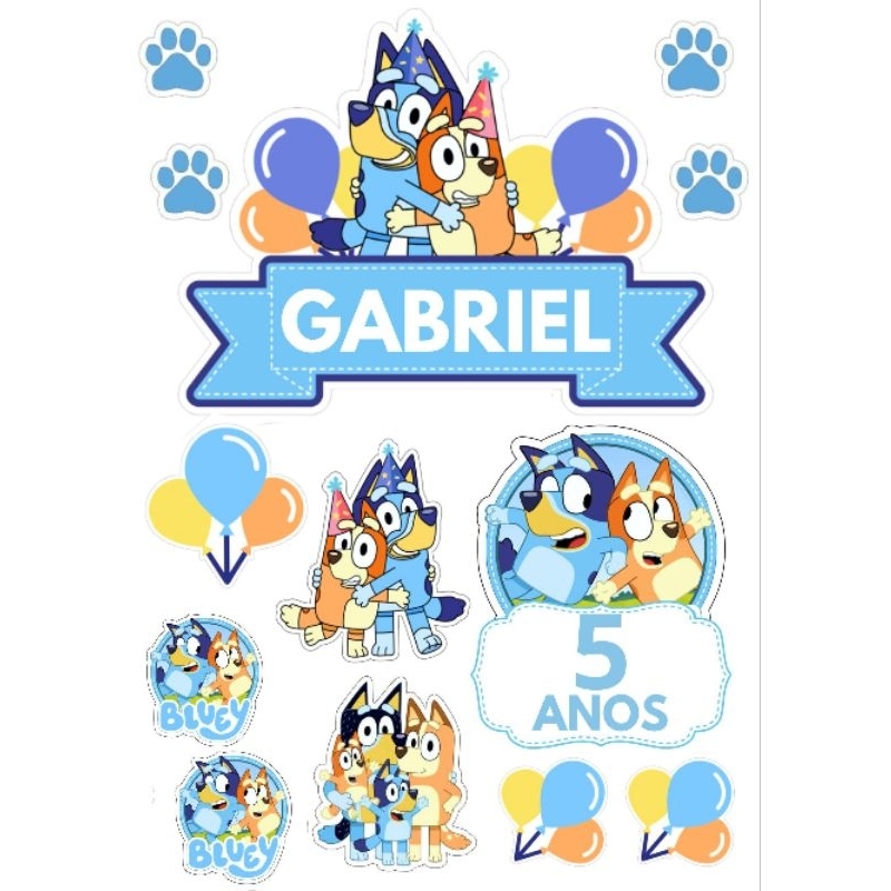 TOPO DE BOLO BLUEY (LEIA O ANÚNCIO) em Oferta na Shopee
