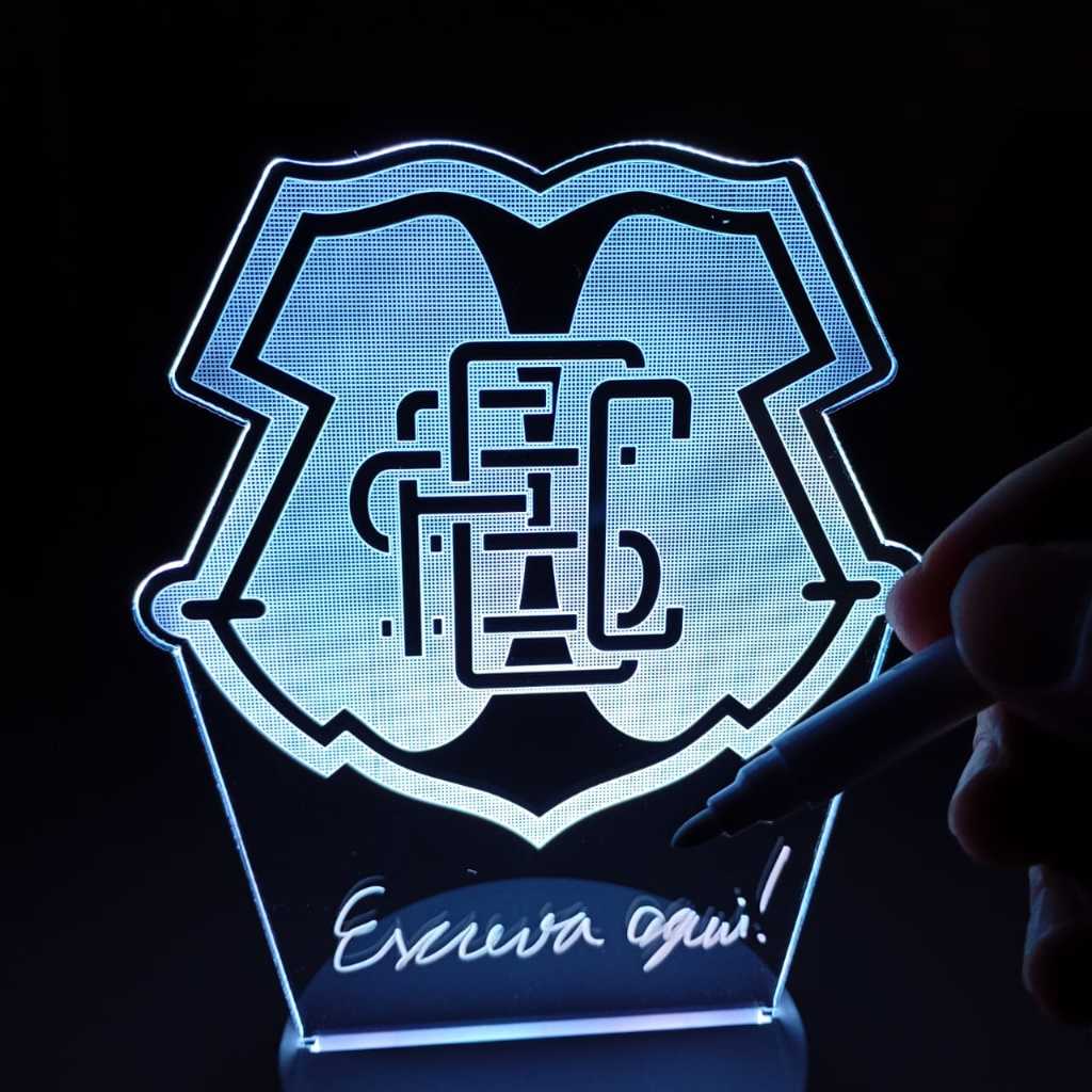 Abajur Luminária de escrever Santa Cruz Futebol Clube Giz ac0396 Distintivo Escudo logo símbolo personalizado com nome