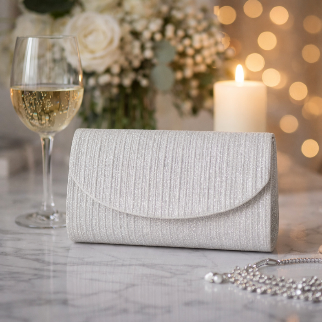 Bolsa Festa Clutch Glitter Casamento Feminina Luxo Carteira Alça Madrinha Elegante Pequena Chique Brilho Corrente