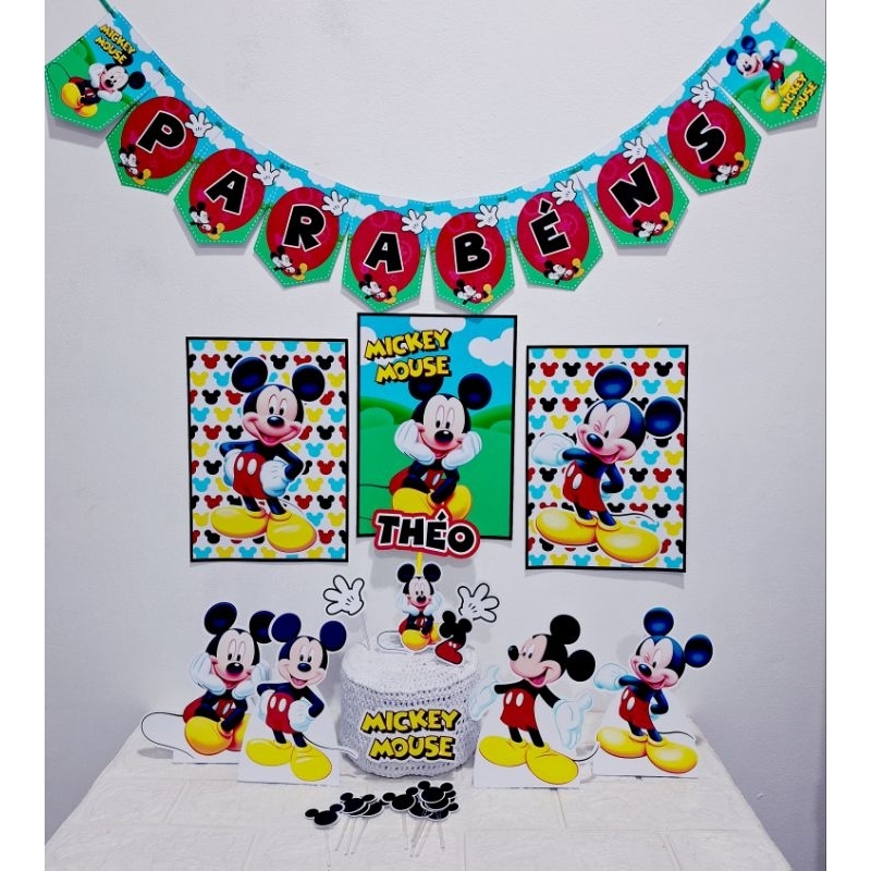 Kit festa só um bolinho Mickey Mouse Personalizados - Festa infantil - Decoração de Aniversario - Lembrancinhas