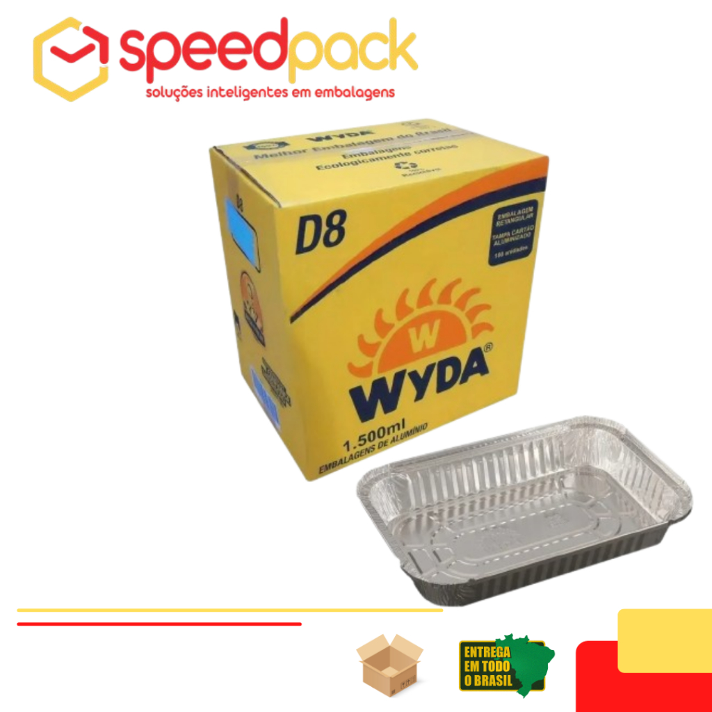 Bandeja De Aluminio Wyda D8 - 1500ml - 50 Unidades