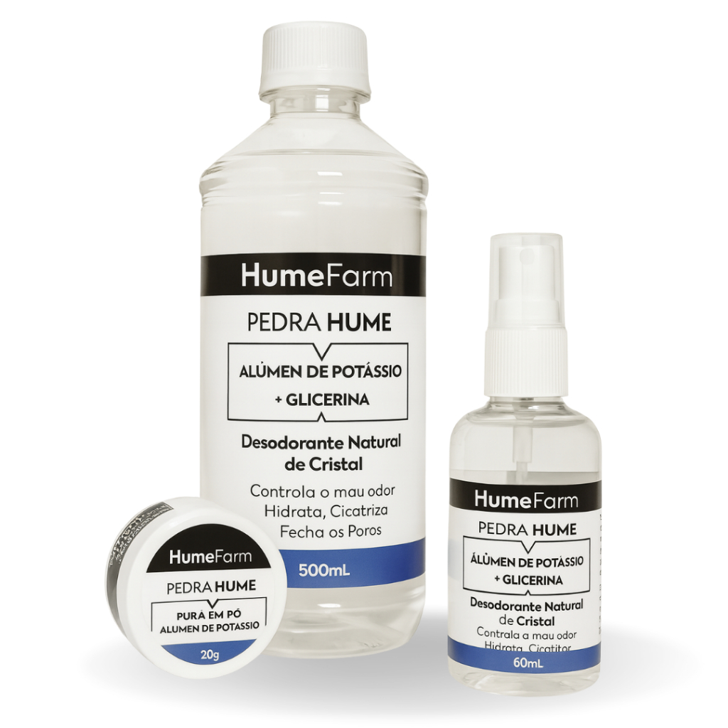 Pedra Hume Kit Com 1 de 500ml + 1 de 60ml + 1 de 20g Desodorante de Cristal em Oferta na Shopee