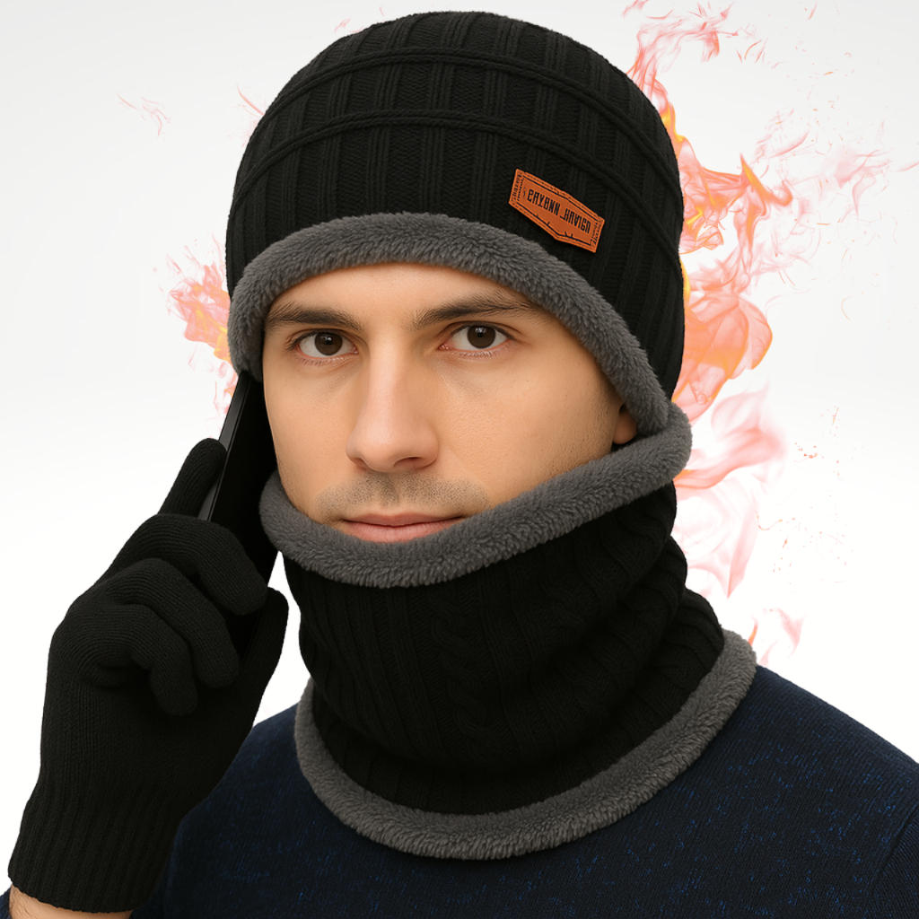 Kit Frio Inverno Touca Gorro + Luva Touch Celular + Cachecol Quentinho