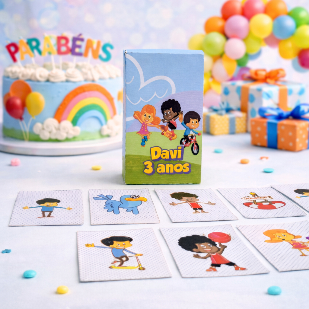 10 Jogo da memoria- 3 Palavrinha- Lembrancinhas Personalizadas-3 Palavrinhas- De aniversario