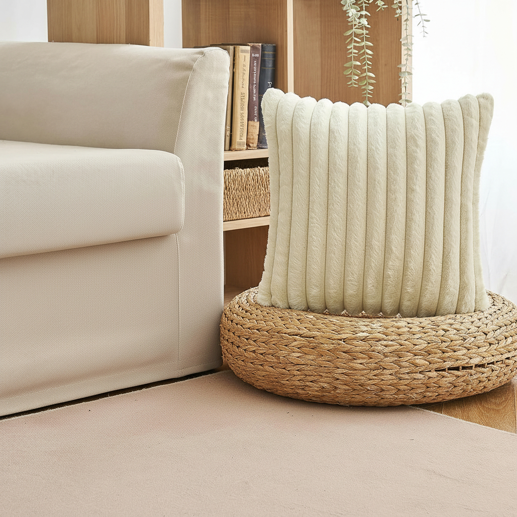1 - CAPA P/ ALMOFADA EM PELUCIA WAVE SOFT 2 LADOS - 40X40 CM
