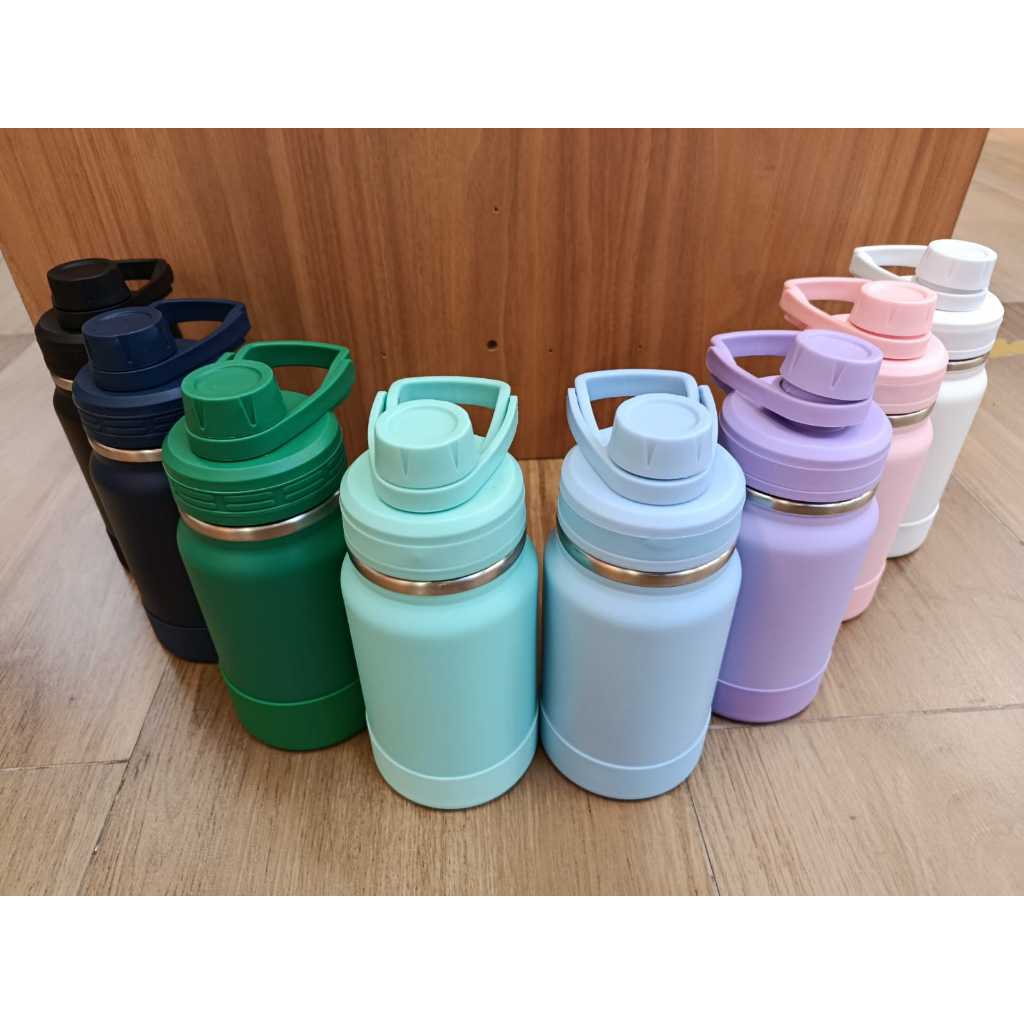 Garrafa Térmica Inox 350 ml Modelo 1 e 2 e 1200ml com Tampa Antiderrapante Capa protetora da base de Silicone em Oferta na Shopee