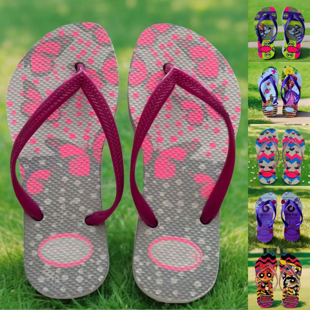 Chinelo Infantil Menina Personagens Sandália Teen Confortável Antiderrapante Várias Estampas