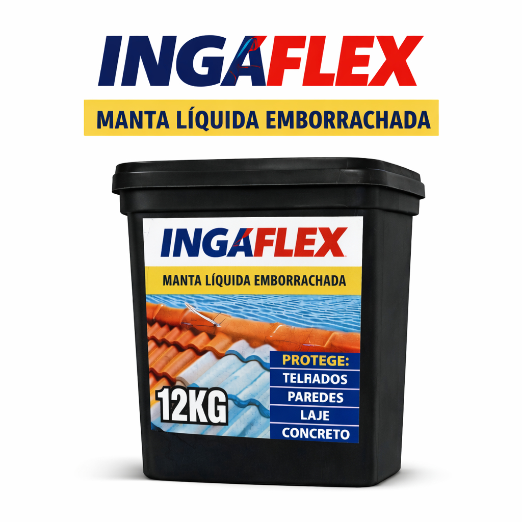 Alta Aderência e Secagem Rápida Ingaflex 12kg Borracha Líquida Impermeabilizante Pronta para Uso