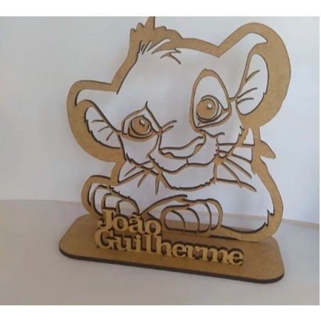 Centro de mesa MDF Cru rei leão Simba personalizado decoração mesa festa aniversario lembrancinha