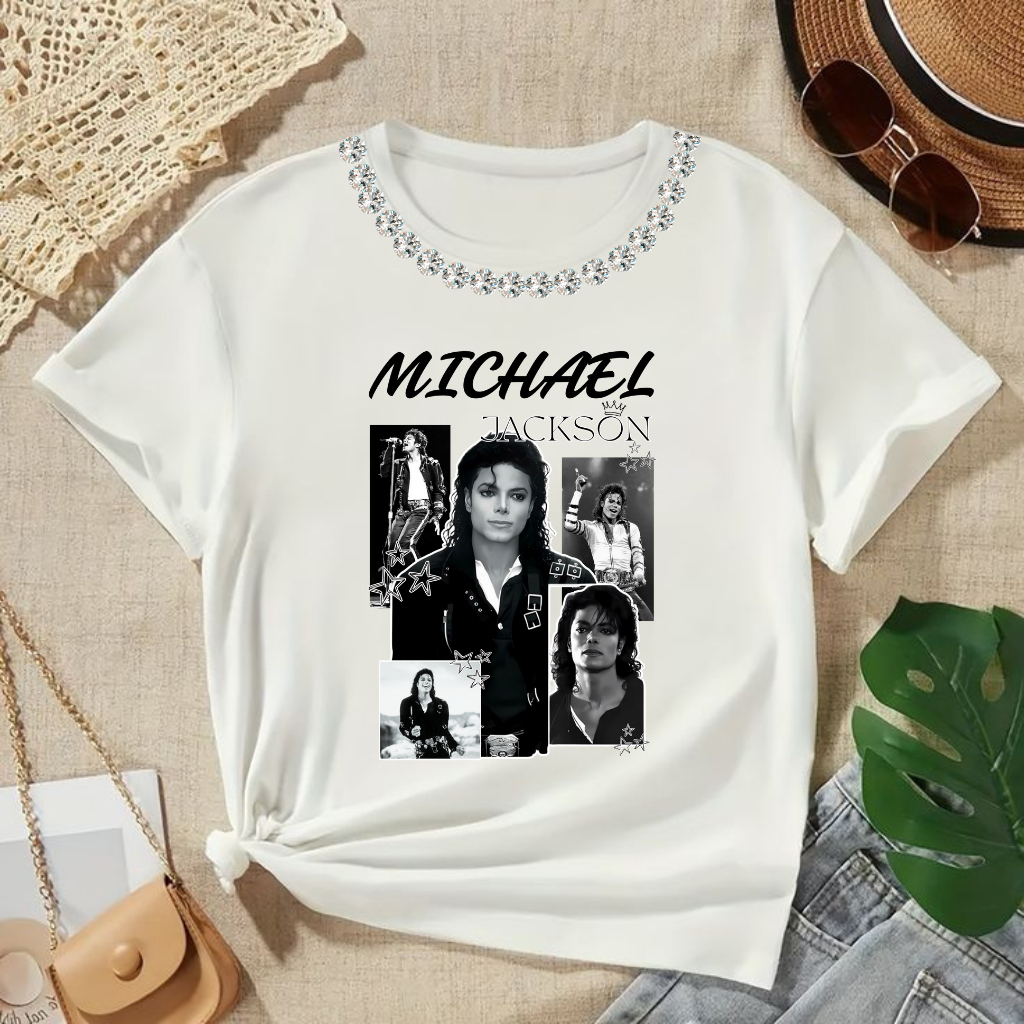 CAMISETA CAMISA BLUSA TSHIRT VARIAS ESTAMPA MICHAEL JACKSON REI DO POP NOSTALGIA MODA FEMININA em Oferta na Shopee
