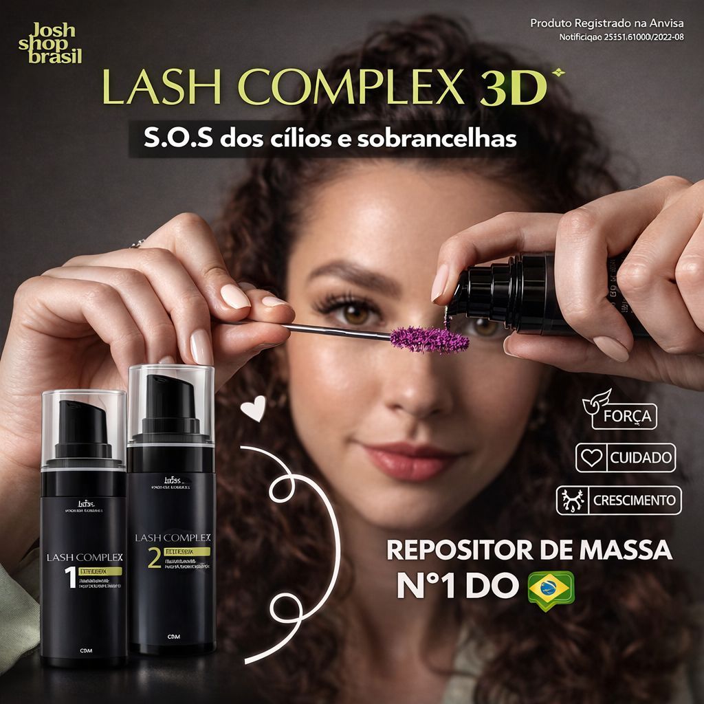 Lash Complex 3d Passo 1 e Passo 2 – Cílios e Sobrancelhas - Kit Complex 3D Marina Cota - Botox + Laminação
