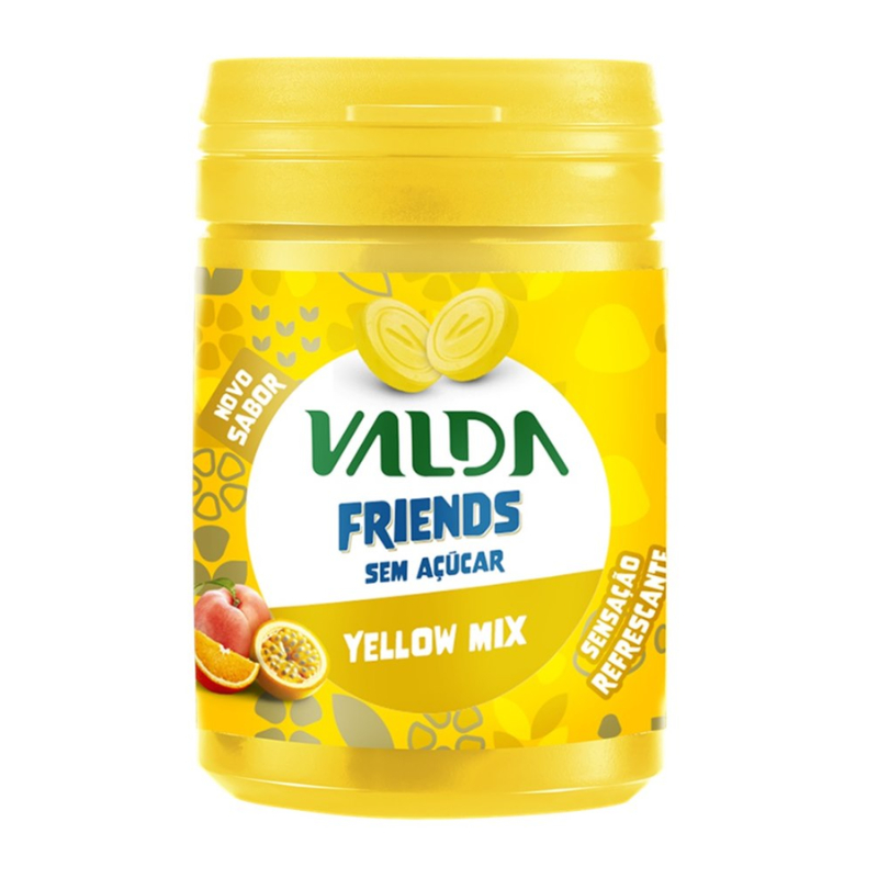 Pote Valda Friends Sabor Yellow Mix Sem Açúcar Pote 50G em Oferta na Shopee