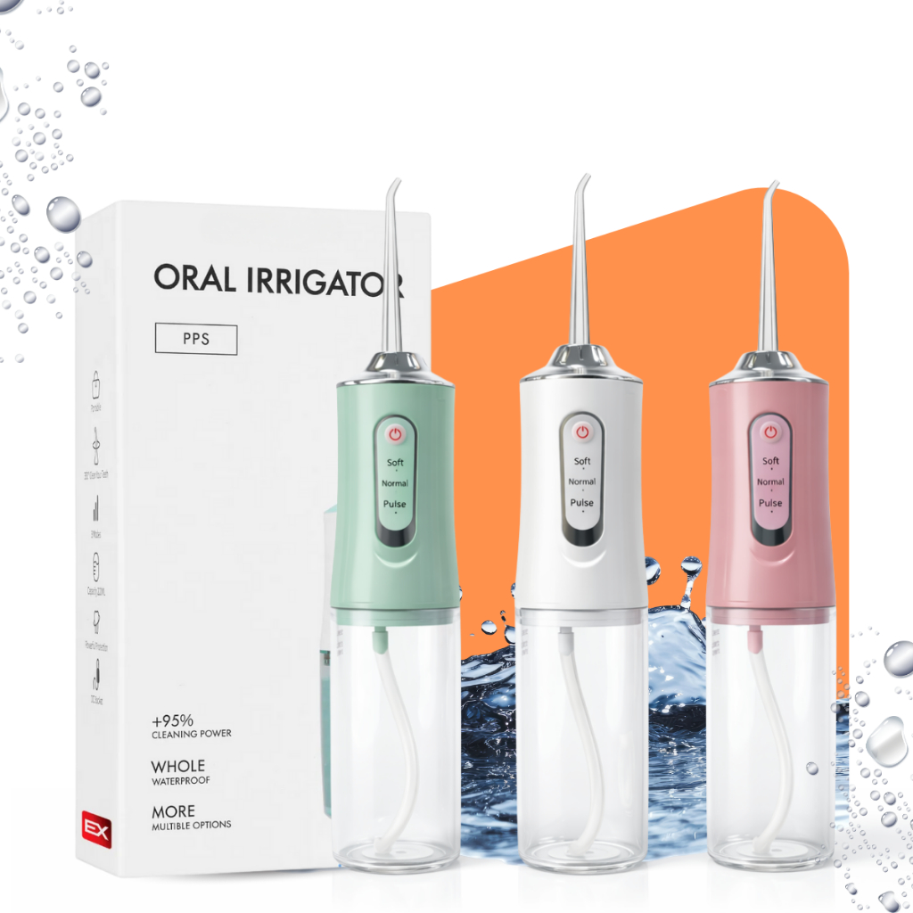 Irrigador Oral Portátil Recarregável USB Jato de Alta Pressão para Limpeza Profunda dos Dentes