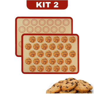 KIT Tapete De Silicone E Fibra De Vidro Culinário poder usar no forno casa 42x30cm