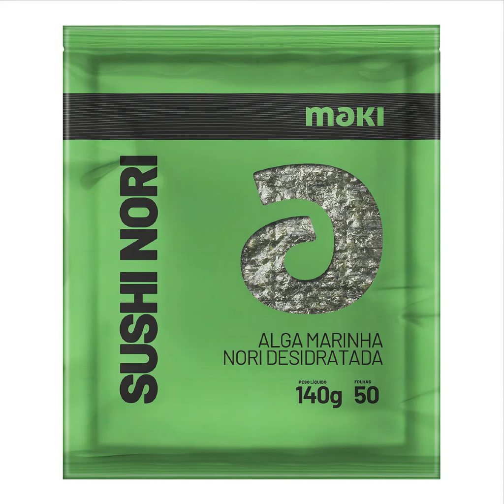 Alga Marinha Nori Green Maki Minami 50 Folhas 140gr