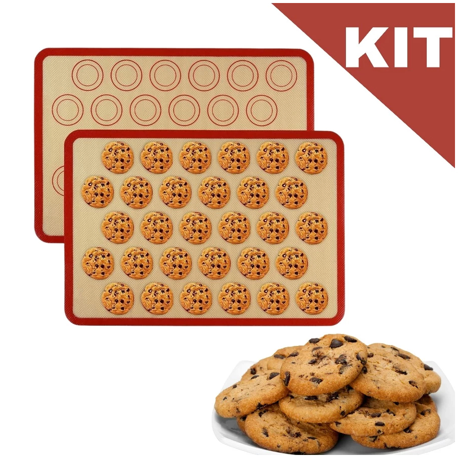 KIT Tapete De Silicone E Fibra De Vidro Culinário 42x30cm Poder Usar No Forno Casa em Oferta na Shopee