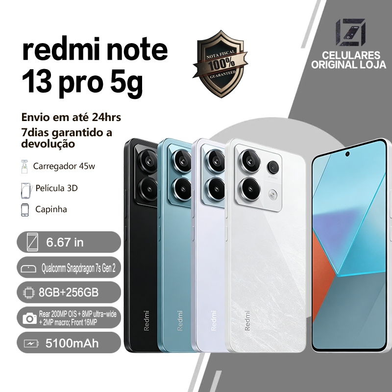 Original Xiaomi Redmi Note 13 Pro 5g Snapdragon 7s Gen2 Smartphone 6,67" Nfc 5100mAh Global - Miniatura 4