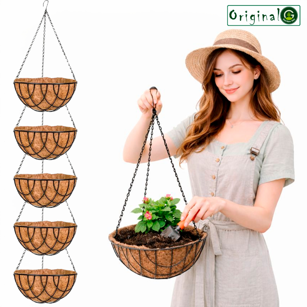 Vasos Fibra de Coco 25 30 e 35cm Pendurar Pendente Fibra Coco Pendente Plantas Flores