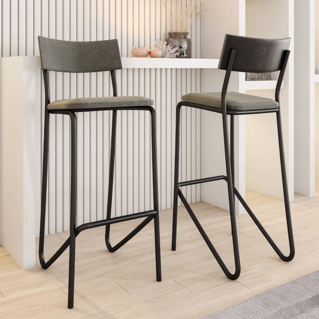 Kit 2 Banquetas Altas Cozinha Balcão 1747 Carraro Preto em Oferta na Shopee