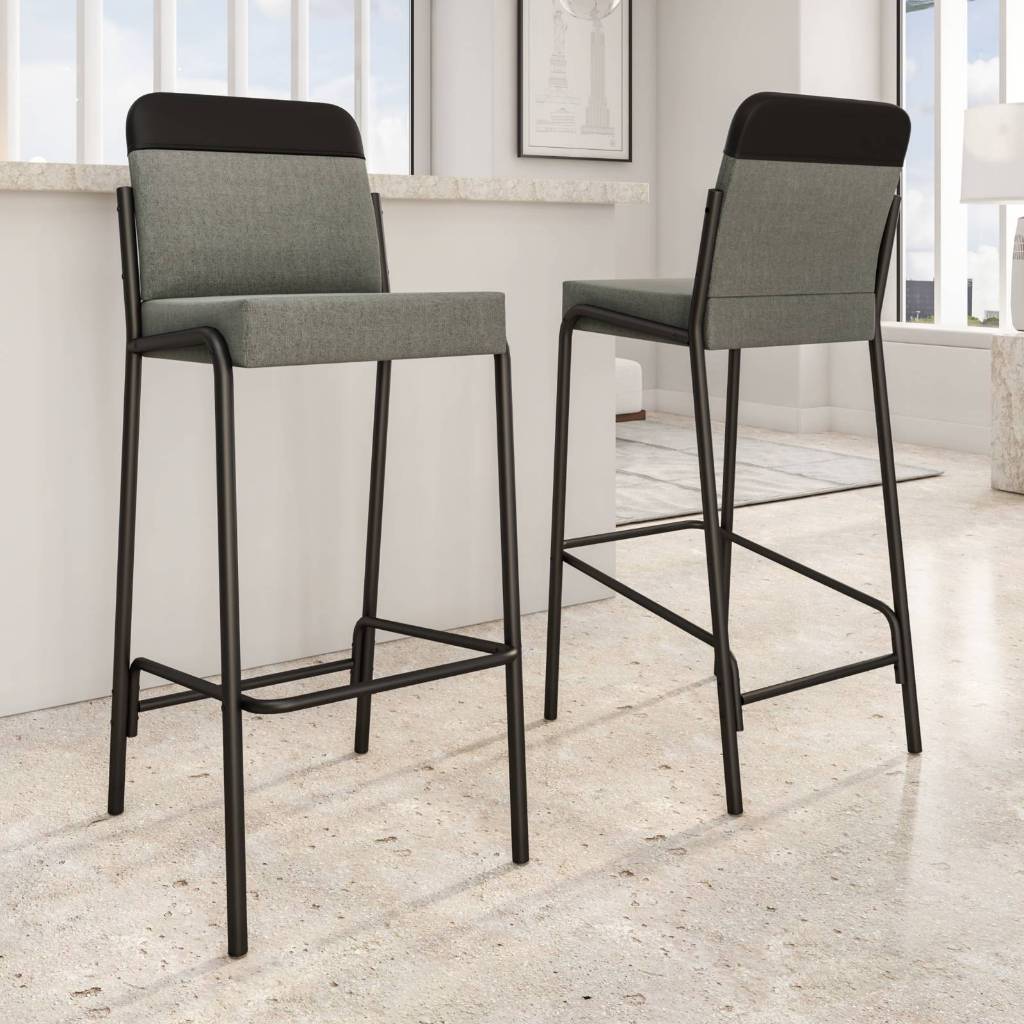 Kit 2 Banquetas Altas Duo Carraro Grafite e Preto em Oferta na Shopee