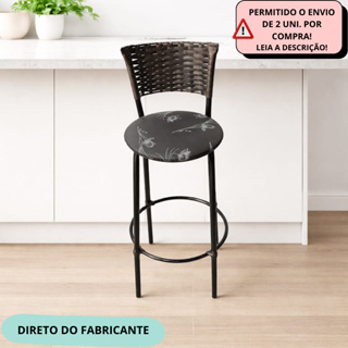 BANQUETA ALTA DE JUNCO PRETO ÁREA GOURMET BALCÃO BISTRO em Oferta na Shopee