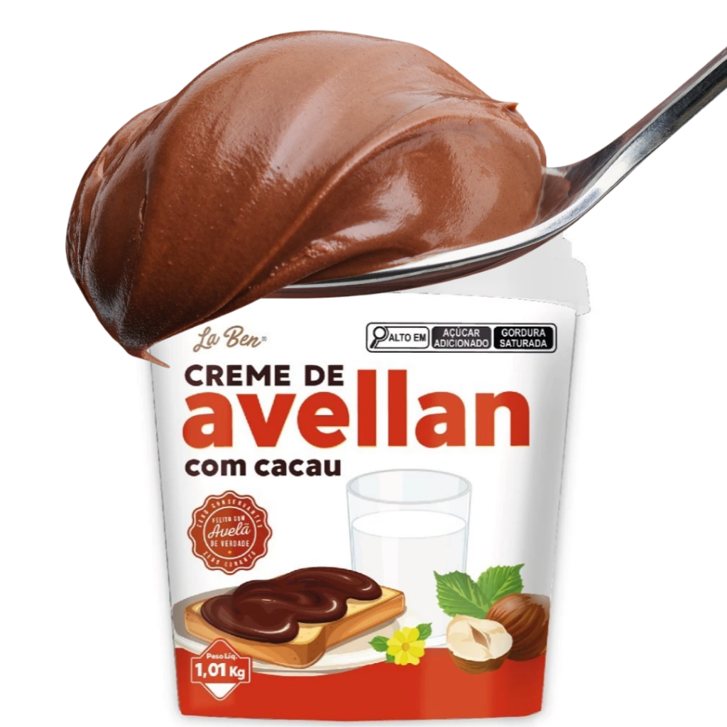 Creme de Avelã Chocolate La Ben 1kg  - Doces no pote em Oferta na Shopee
