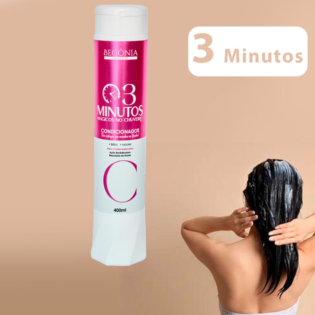 Condicionador 3 Minutos 400ml Profissioeleza Cheiroso Brilho Intenso Nutriçãonal Lavatório Salão De B