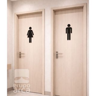 Placas de Banheiro Masculino Feminino Acrílico Espelhado Kit 2 Unidades em Oferta na Shopee
