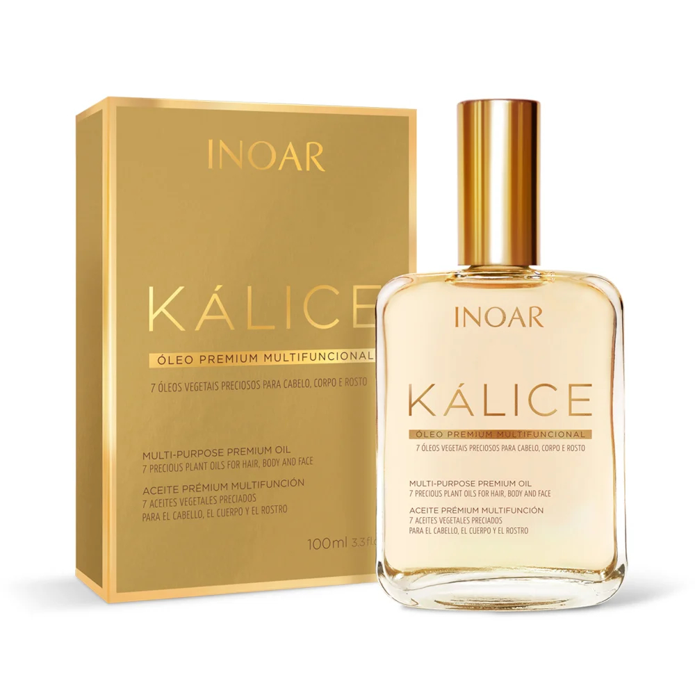 Óleo Premium Multifuncional Kálice 100ml Inoar - 7 Óleos Vegetais para Cabelo, Corpo e Rosto