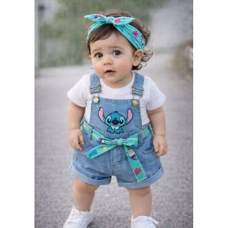 vestido  jardineira infantil menina bebê tamanho p m g para recém nascida alça ajustável  na cintura leve e confortável em Oferta na Shopee