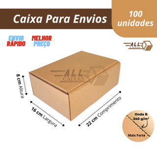 100 Caixas De Papelão Para Envios Correios 22x16x8 em Oferta na Shopee