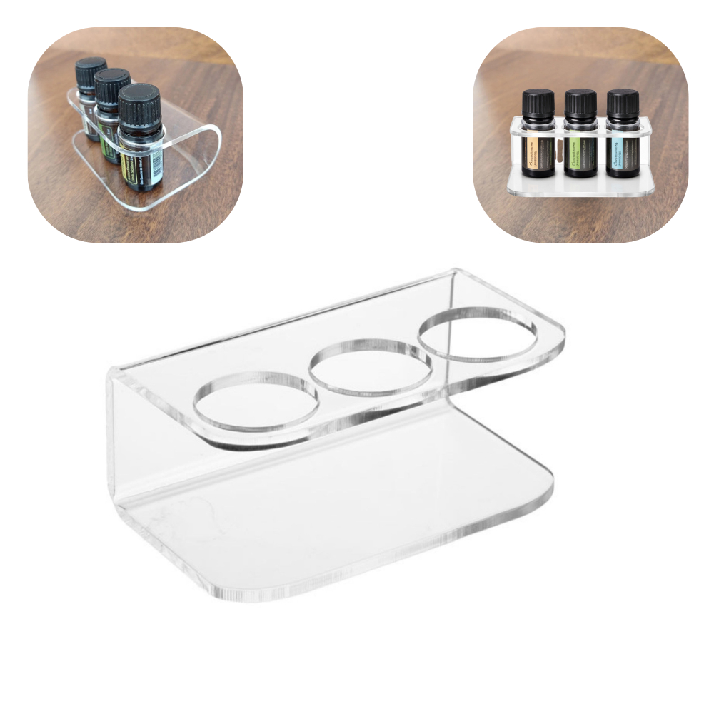 Expositor Organizador de Óleos Essenciais 5ml Acrílico - 3 Furos em Oferta na Shopee