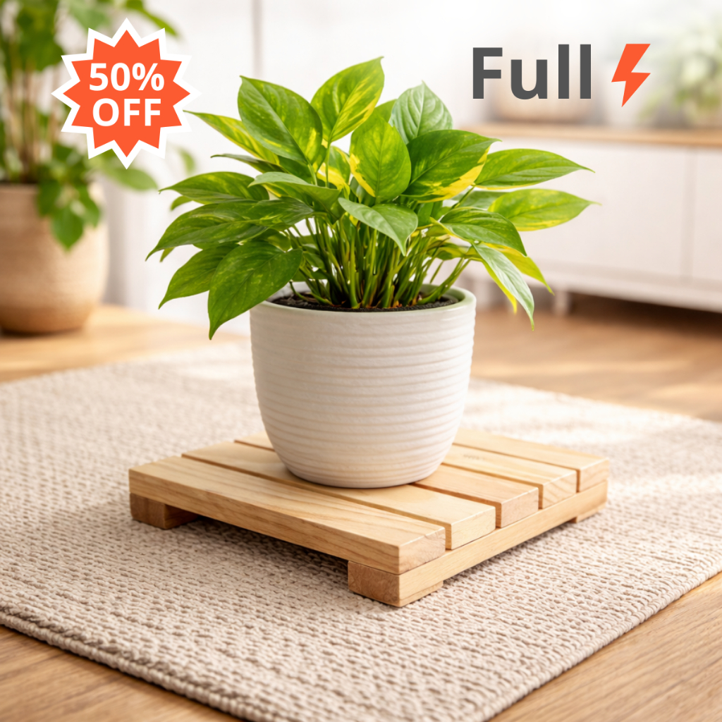 Suporte Para Vaso de Plantas De Madeira Deck Pinus Decoração 20x20cm