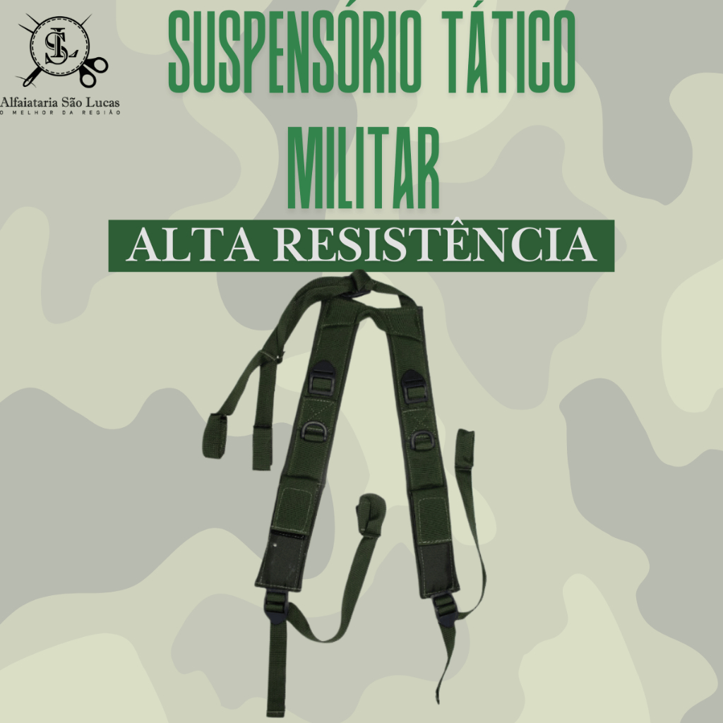 Suspensório Tático Militar Modelo Y Acolchoado | Verde Oliva | Para Cinto N.A.