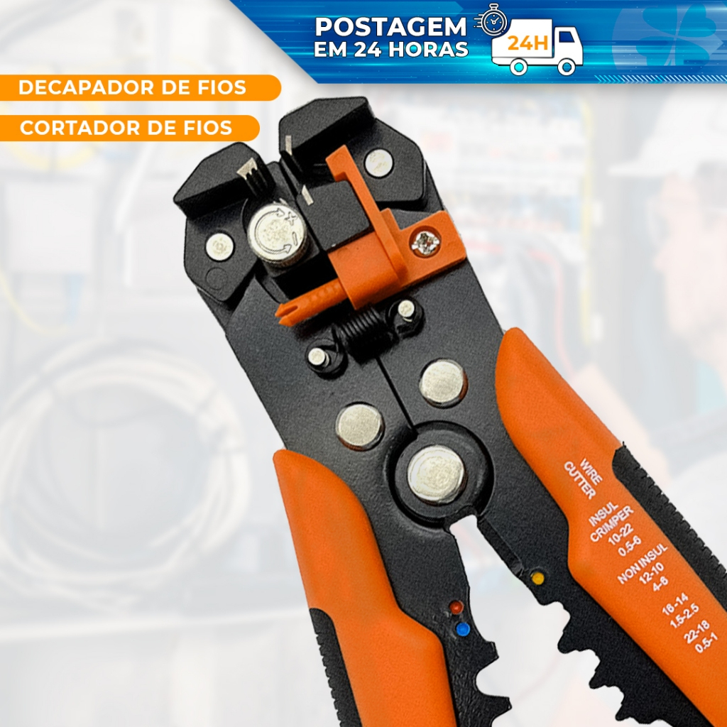 Alicate crimpador Alicate Decapador automático  cortador desencapador de Fios Cabos eletricos