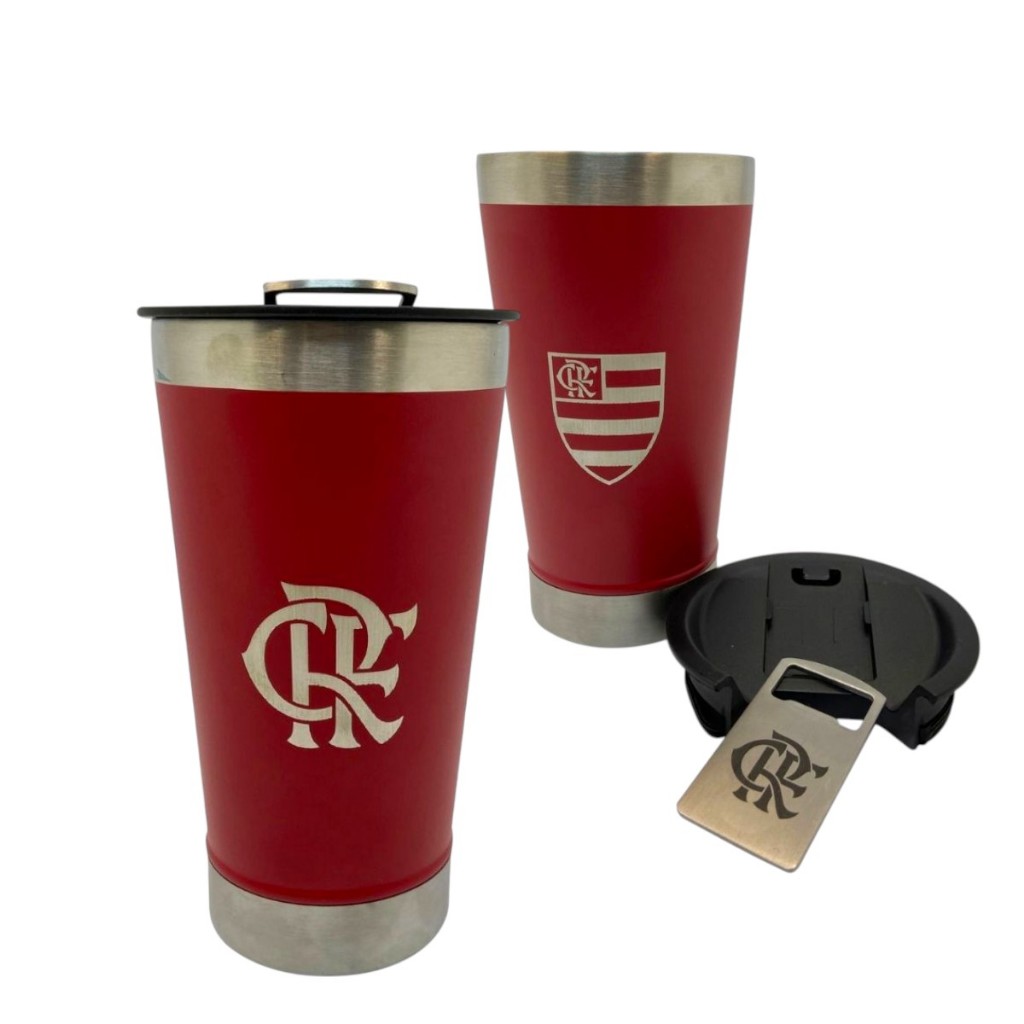 COPO TÉRMICO OFICIAL FLAMENGO ESCUDO em Oferta na Shopee