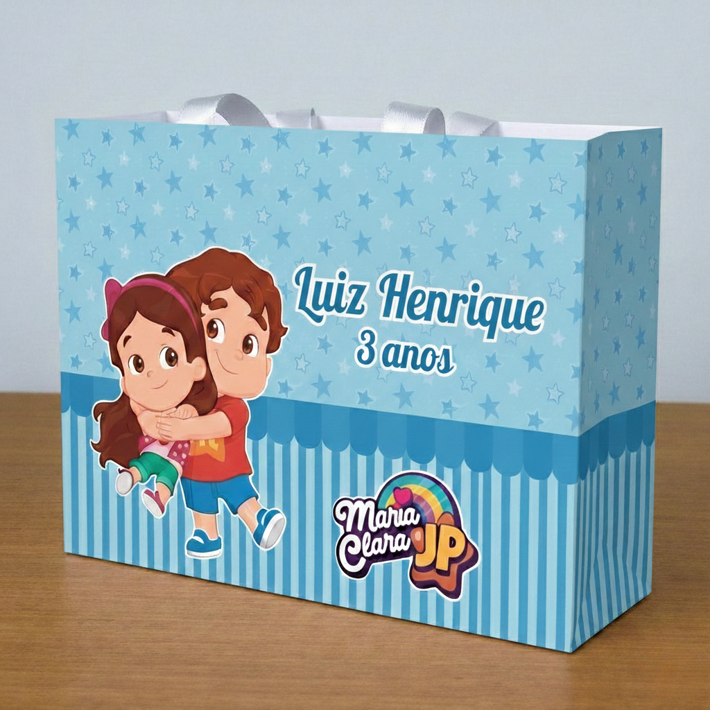 Sacolinha Personalizada Maria Clara e JP Menino  - Lembrancinhas - mimos - festa infantil