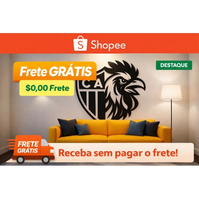 Escudo Atlético Mineiro 80cmx70cm em Oferta na Shopee