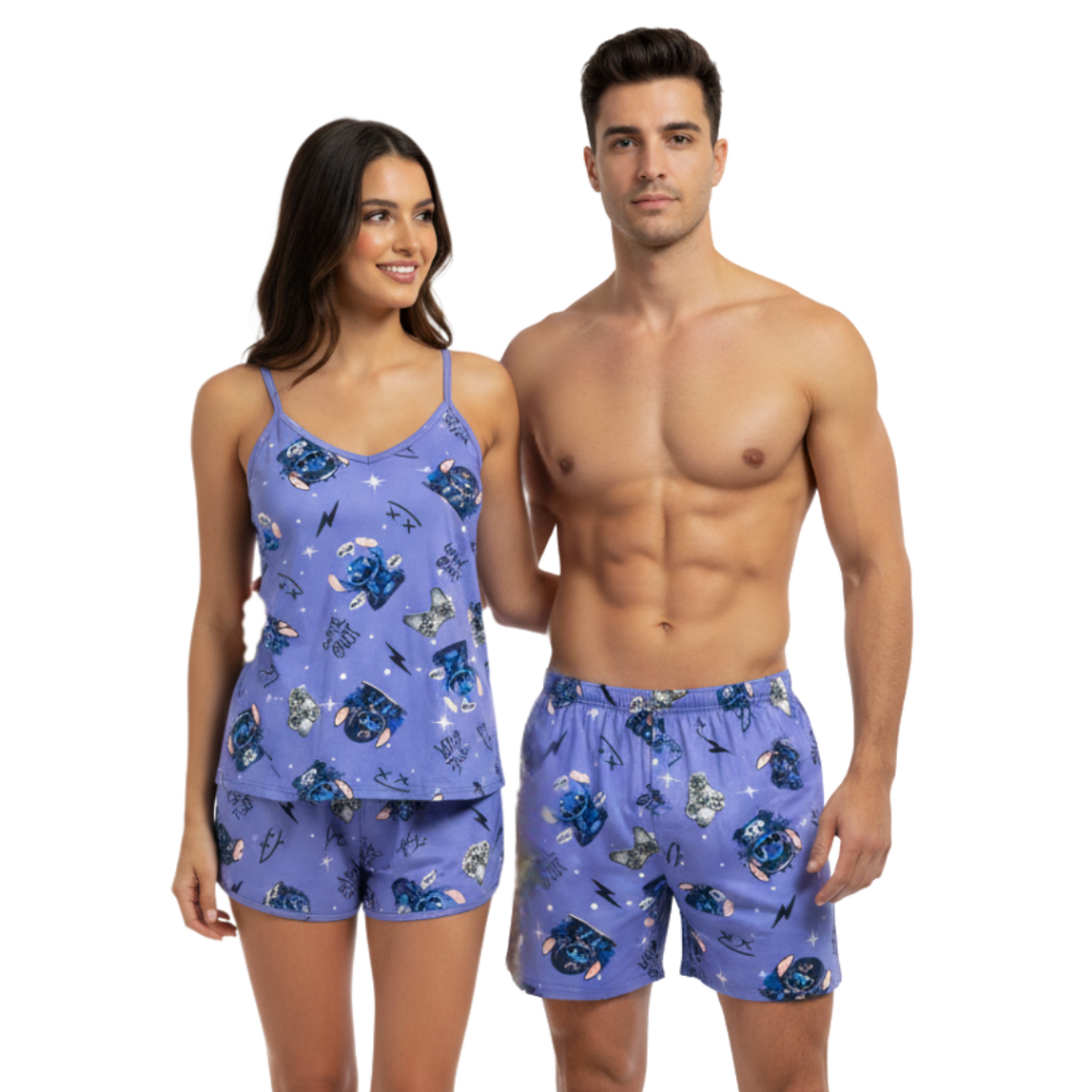 Kit Casal Pijama Feminino Samba Canção Namorados Casados Marido e Mulher Diversas Estampas em Oferta na Shopee