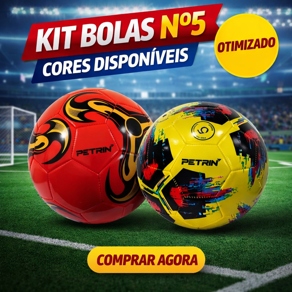 Kit 2 Bolas De Futebol Para Campo Costurada Número 5 Variadas Para Treino Infantil