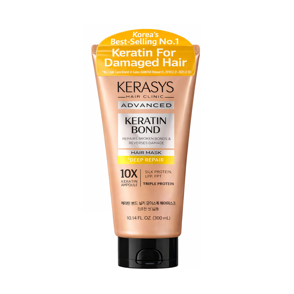 Kerasys - Advanced Keratin Bond Deep Repair Hair Mask – Máscara de Reconstrução 300ml (Nova Fórmula)