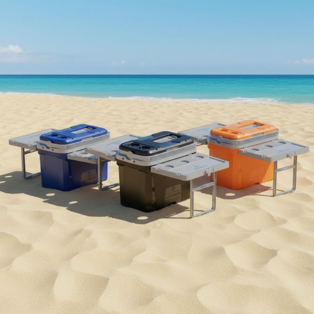Caixa Térmica Cooler Mesa Dobrável 36l Mesinha Embutida Praia Pesca Camping Acampamento