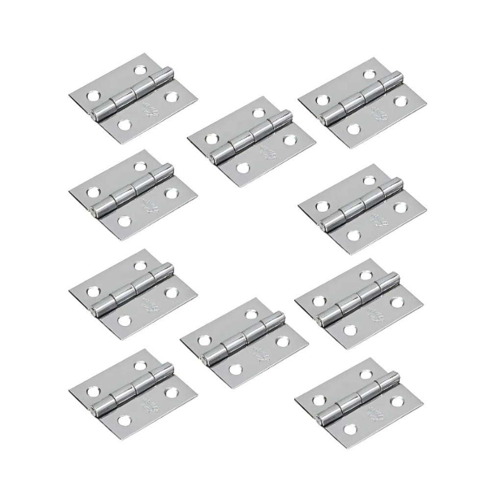 10x Dobradiça Inox Pequena 38x34mm Mahler Resistente Maresia