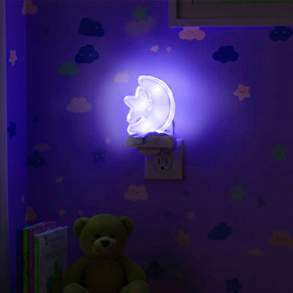 Abajur Infantil Lua Led Lua Tomada Parede Mini Luminária Bivolt Luz Noturna Decoração